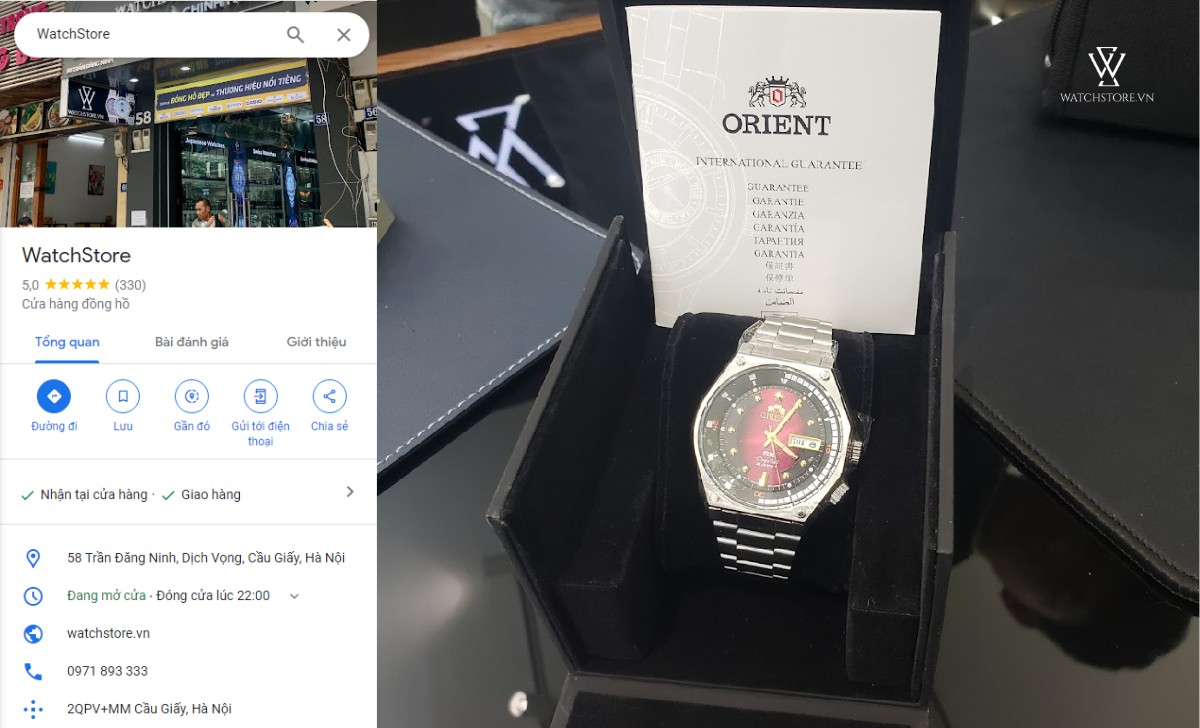 đánh giá Google map WatchStore Trần Đăng Ninh